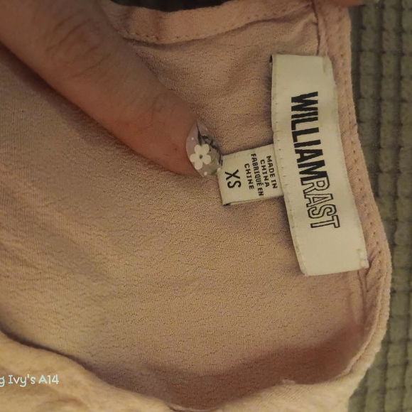 William Rast Light Pink Ruffle Sleeve Blouse - Picture 3 of 4